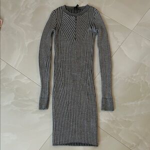 Express Charcoal Long Sleeve Dress